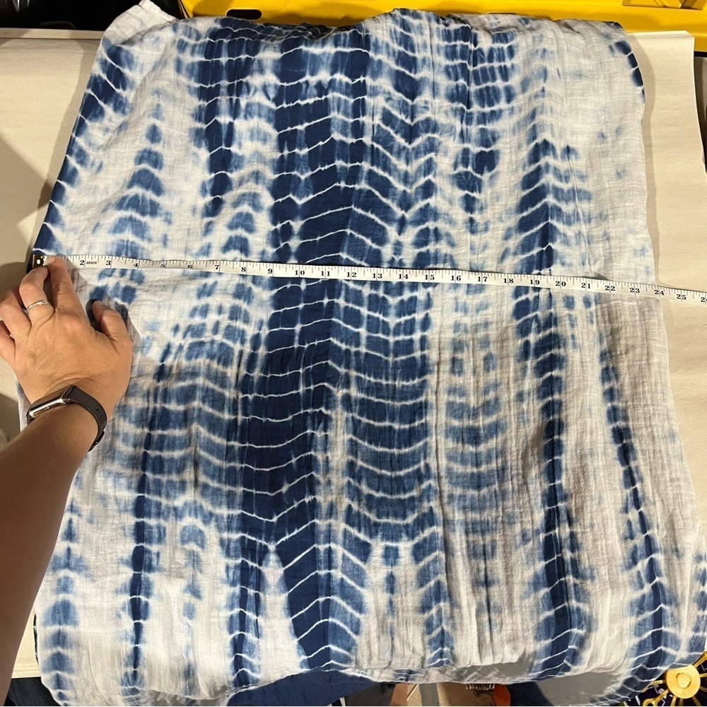 NATURAL LIFE Blue Tie-Dye Maxi Dress 100% Cotton Crinkle Gauze Boho - Picture 9 of 10